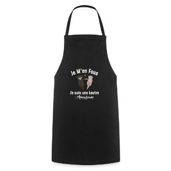 je m'en fous je suis une loutre - Tablier de cuisine - noir - Devant - AI Model Male 185 dark (185cm)