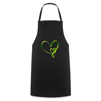 Chemise d’amour coeur Noël Saint-Valentin - Tablier de cuisine - noir - Devant - AI Model Male 185 dark (185cm)