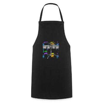 Timbal Color Splash Percussion Instrument - Cooking Apron - black - Front - AI Model Male 185 dark (185cm)
