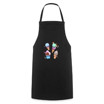 Ice Cream - Cooking Apron - black - Front - AI Model Male 185 dark (185cm)