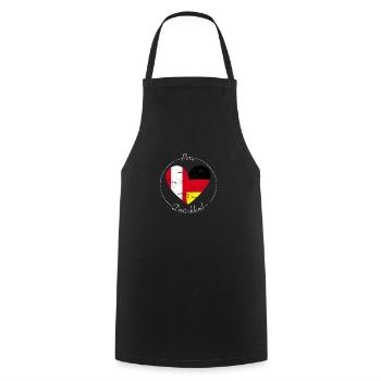 Flaggenherz Peru Deutschland Flagge - Kochschürze - Schwarz - Vorne - AI Model Male 185 dark (185cm)