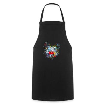 Graffitti - Cooking Apron - black - Front - AI Model Male 185 dark (185cm)