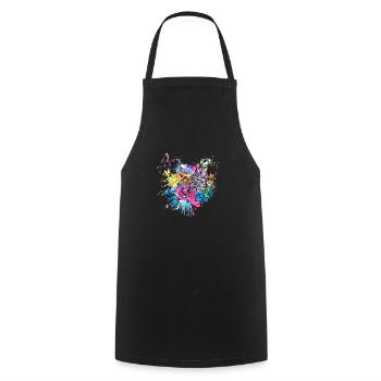 Graffitti - Tablier de cuisine - noir - Devant - AI Model Male 185 dark (185cm)