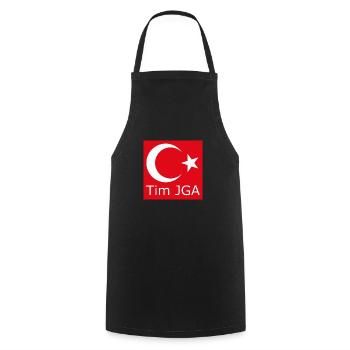Türkisch stämmiger "Tim" Junggesellenabschied - Kochschürze - Schwarz - Vorne - AI Model Male 185 dark (185cm)