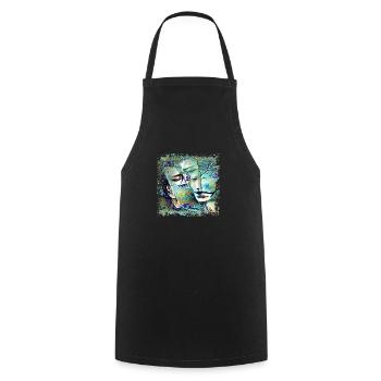 Toujours dormir l’amour - Tablier de cuisine - noir - Devant - AI Model Male 185 dark (185cm)