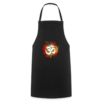 om zeichen gold feuer elemente liebe mantra - Kochschürze - Schwarz - Vorne - AI Model Male 185 dark (185cm)