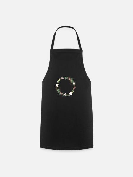 Couronne de fleurs d’eucalyptus personnalisable - Tablier de cuisine - noir