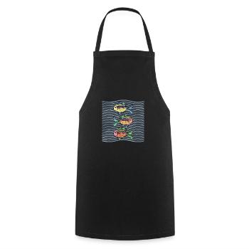 Poissons - Tablier de cuisine - noir - Devant - AI Model Male 185 dark (185cm)