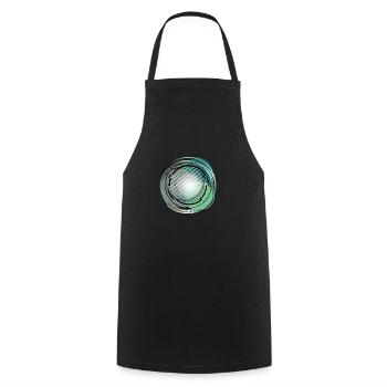 cyber mandala - Kochschürze - Schwarz - Vorne - AI Model Male 185 dark (185cm)