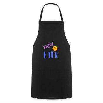 Profitez de la vie - Tablier de cuisine - noir - Devant - AI Model Male 185 dark (185cm)
