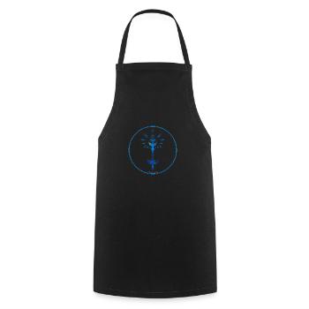 Mystique Collection ~ light blue ~ n°7 - Cooking Apron - black - Front - AI Model Male 185 dark (185cm)