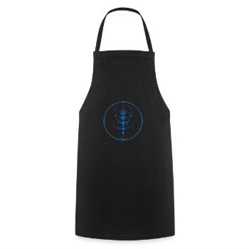 Mystique Collection ~ light blue ~ n°6 - Cooking Apron - black - Front - AI Model Male 185 dark (185cm)