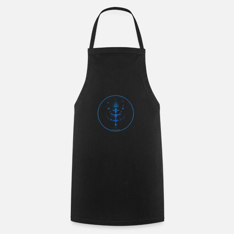 Collection Mystique ~ bleu clair ~ n°6 - Tablier de cuisine - noir