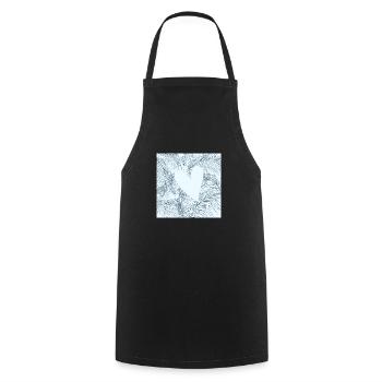 Feuilles cœur - Tablier de cuisine - noir - Devant - AI Model Male 185 dark (185cm)