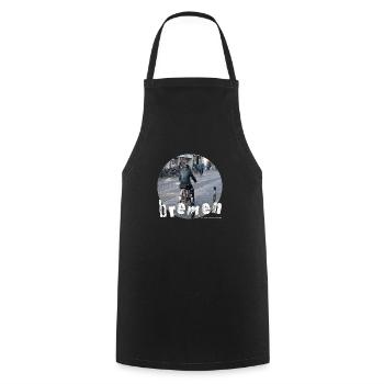 Bremen-Shirt ""Viertel" - Kochschürze - Schwarz - Vorne - AI Model Male 185 dark (185cm)