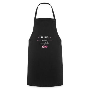 parfaite de la tête aux pieds - Tablier de cuisine - noir - Devant - AI Model Male 185 dark (185cm)