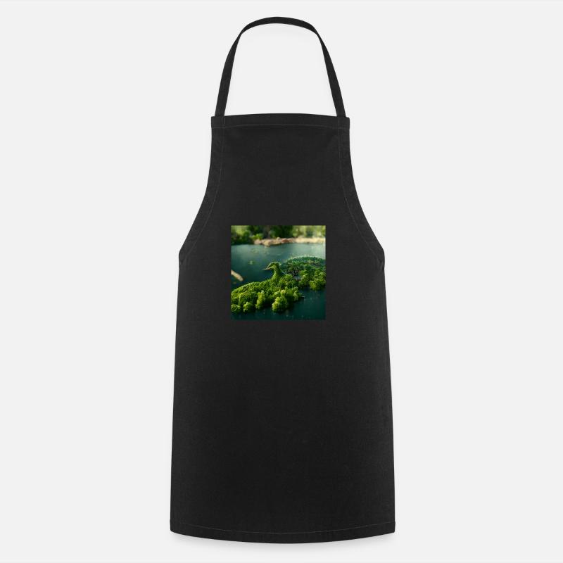 Dinosaur Lake Landscape Future II - Cooking Apron - black