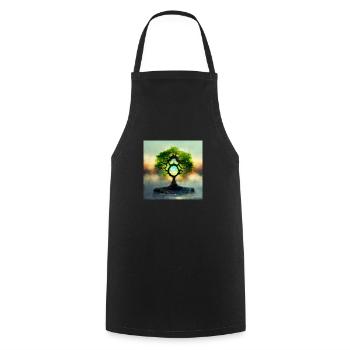 Tree of Life Photorealistic IV - Cooking Apron - black - Front - AI Model Male 185 dark (185cm)