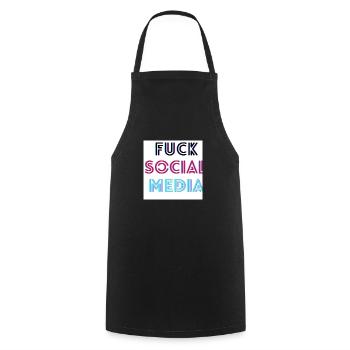 Fuck Social Media - Kochschürze - Schwarz - Vorne - AI Model Male 185 dark (185cm)