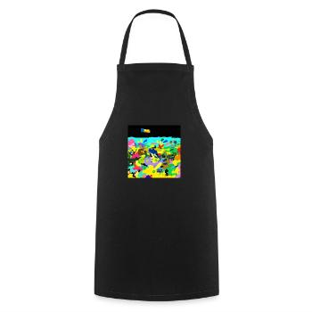 était en Ukraine - Tablier de cuisine - noir - Devant - AI Model Male 185 dark (185cm)