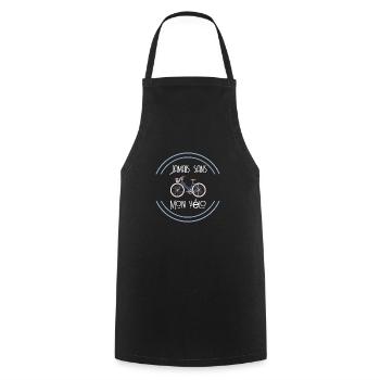 Jamais sans mon vélo - femme - Tablier de cuisine - noir - Devant - AI Model Male 185 dark (185cm)