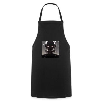 Anime Robot - Cooking Apron - black - Front - AI Model Male 185 dark (185cm)