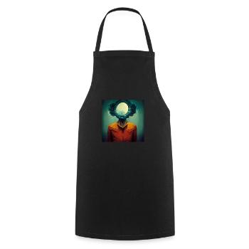 Psychedelic Head - Cooking Apron - black - Front - AI Model Male 185 dark (185cm)