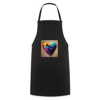 Herz Love Abstract Collection 10 - Kochschürze - Schwarz - Vorne - AI Model Male 185 dark (185cm)