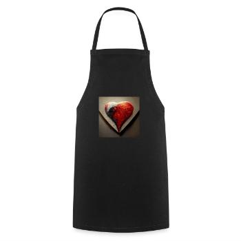 Herz Love Abstract Collection 14 - Kochschürze - Schwarz - Vorne - AI Model Male 185 dark (185cm)
