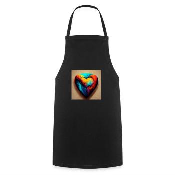 Herz Love Abstract Collection 8 - Kochschürze - Schwarz - Vorne - AI Model Male 185 dark (185cm)