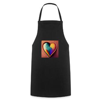 Herz Love Abstract Collection 39 - Kochschürze - Schwarz - Vorne - AI Model Male 185 dark (185cm)