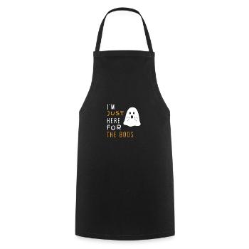 Halloween I'm just here for the boo's black - Cooking Apron - black - Front - AI Model Male 185 dark (185cm)