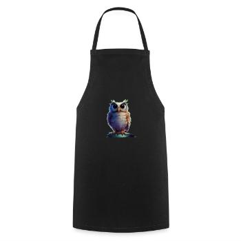 Magical owl - Cooking Apron - black - Front - AI Model Male 185 dark (185cm)