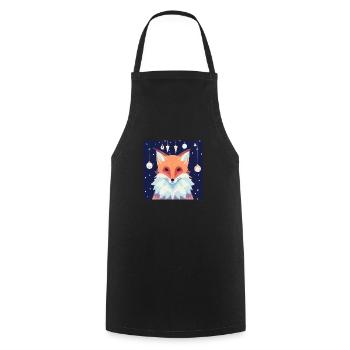 Fox Sweet Christmas - Cooking Apron - black - Front - AI Model Male 185 dark (185cm)