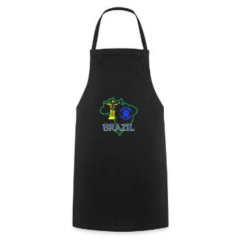 brazil - Cooking Apron - black - Front - AI Model Male 185 dark (185cm)