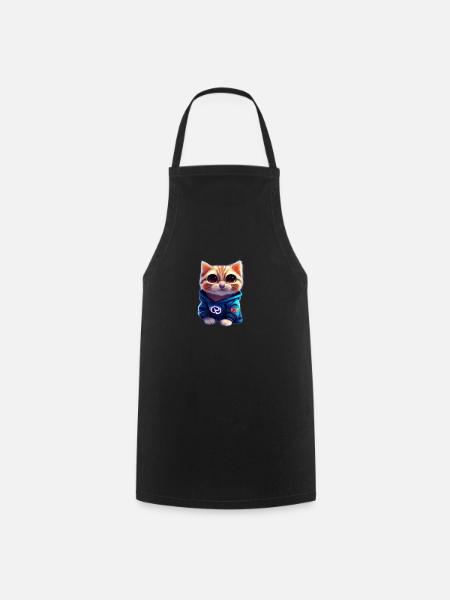 Baby Katze mit Pullover - Kochschürze - Schwarz
