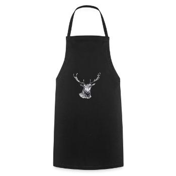 Deer - Cooking Apron - black - Front - AI Model Male 185 dark (185cm)