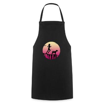 Canicross dogrun running with dog - Cooking Apron - black - Front - AI Model Male 185 dark (185cm)