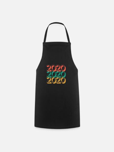 Anniversaire année 2020 / Vintage 2020 - Tablier de cuisine - noir