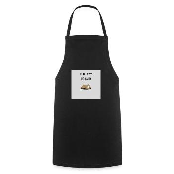 TROP PARESSEUX POUR PARLER - Tablier de cuisine - noir - Devant - AI Model Male 185 dark (185cm)