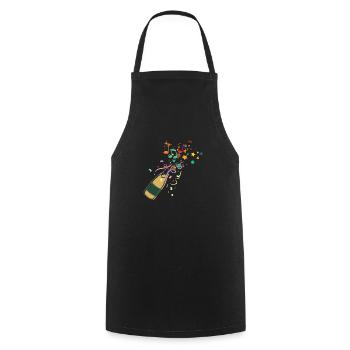 Bouteille ,musical éclat festif - Tablier de cuisine - noir - Devant - AI Model Male 185 dark (185cm)