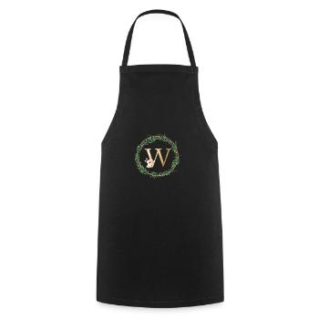 Monogramme personnalisable W - Tablier de cuisine - noir - Devant - AI Model Male 185 dark (185cm)