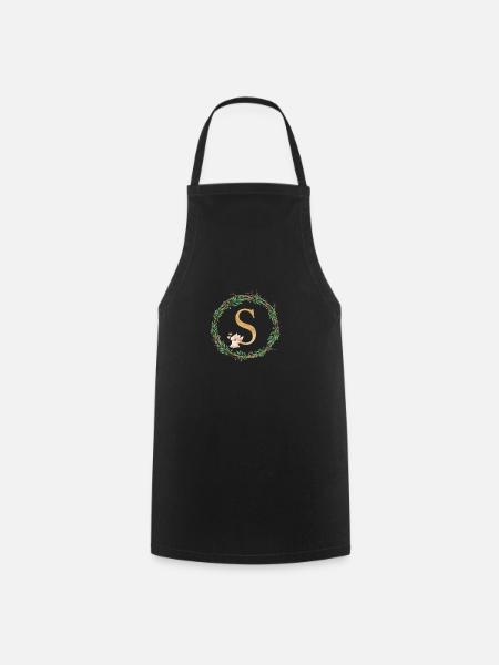 Personalisierbar Monogramm S - Kochschürze - Schwarz
