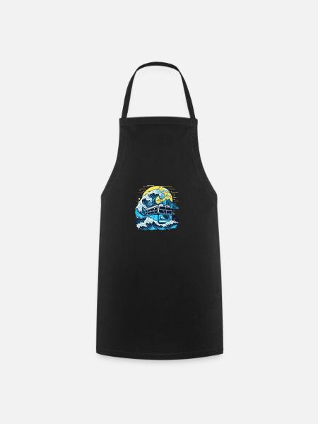 Fusion of bus and shaft - Cooking Apron - black