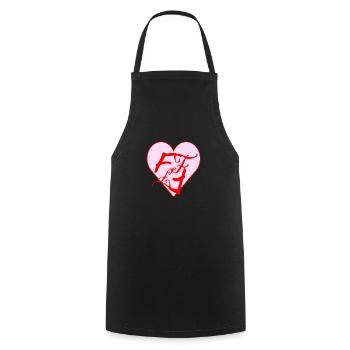 FF Flim Flam Love Heart Flamingo 💖 💘 - Cooking Apron - black - Front - AI Model Male 185 dark (185cm)