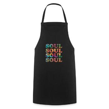 Musique Soul Rétro - Tablier de cuisine - noir - Devant - AI Model Male 185 dark (185cm)