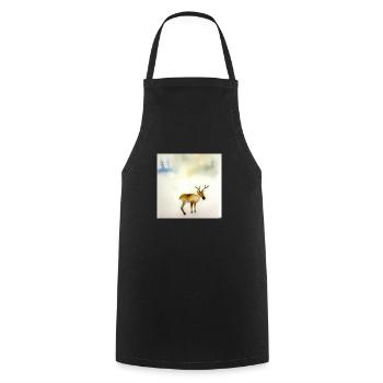 Lone reindeer - Cooking Apron - black - Front - AI Model Male 185 dark (185cm)