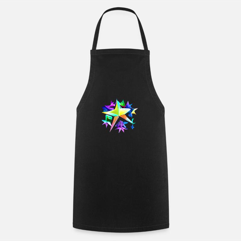 Étoile colorée - Tablier de cuisine - noir