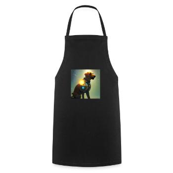 Le chien de l’univers - Tablier de cuisine - noir - Devant - AI Model Male 185 dark (185cm)