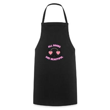All Boobs are Beautiful - Kochschürze - Schwarz - Vorne - AI Model Male 185 dark (185cm)